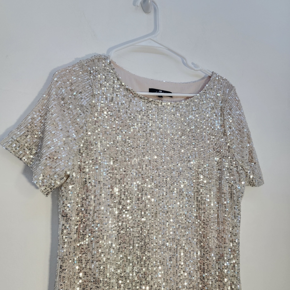 7 For All Mankind Small Silver Sequin Dress - Picture 2 of 9